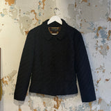 Vintage Dolce & Gabanna Black Jacquard Jacket with Leopard Print Lining
