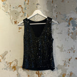Vintage Gucci Black Sequi Tank Top