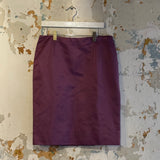 Vintage Carolina Herrera Plum Over the Knee Skirt