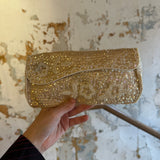 Vintage White Bead and Sequin Clutch
