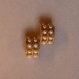 Vintage Givenchy Goldtone Open Base Hoops with Pearls