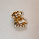 Vintage Nina Ricci Goldtone Roped Hoop Earrings with Pearls