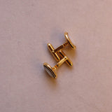 Vintage Christian Dior Goldtone White Mother of Pearl Cuff Links