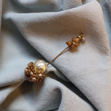 Vintage Mariam Haskell Pearl and Filigree Floral Dangle Stick Pin