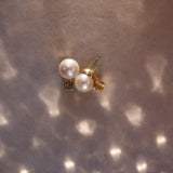 Vintage Givenchy Pearl Earrings with Logo