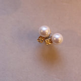 Vintage Givenchy Pearl Earrings with Logo