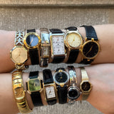 Vintage Yves Saint Laurent Gold and Silver Tone Watch with Octagon Face