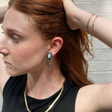 Vintage Cameo Silver Drop Clip On Earrings