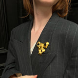 Vintage Givenchy Brushed Gold Ribbon Broach