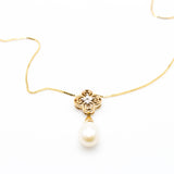 Vintage Diamond and Pearl Drop Neckalace