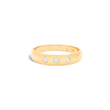 Pennie Ring with Three White Diamonds