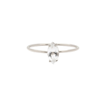 Tarin Thomas Reggie ring featuring a marquise cut white topaz stone set on a delicate sterling silver band