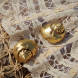 Gold Seashell Clip On Earrings