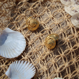 Gold Seashell Clip On Earrings
