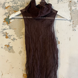 Vintage Emanuel Ungaro Brown Cowl Neck Sheer Tank