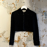 Black Beaded Cropped Jacket