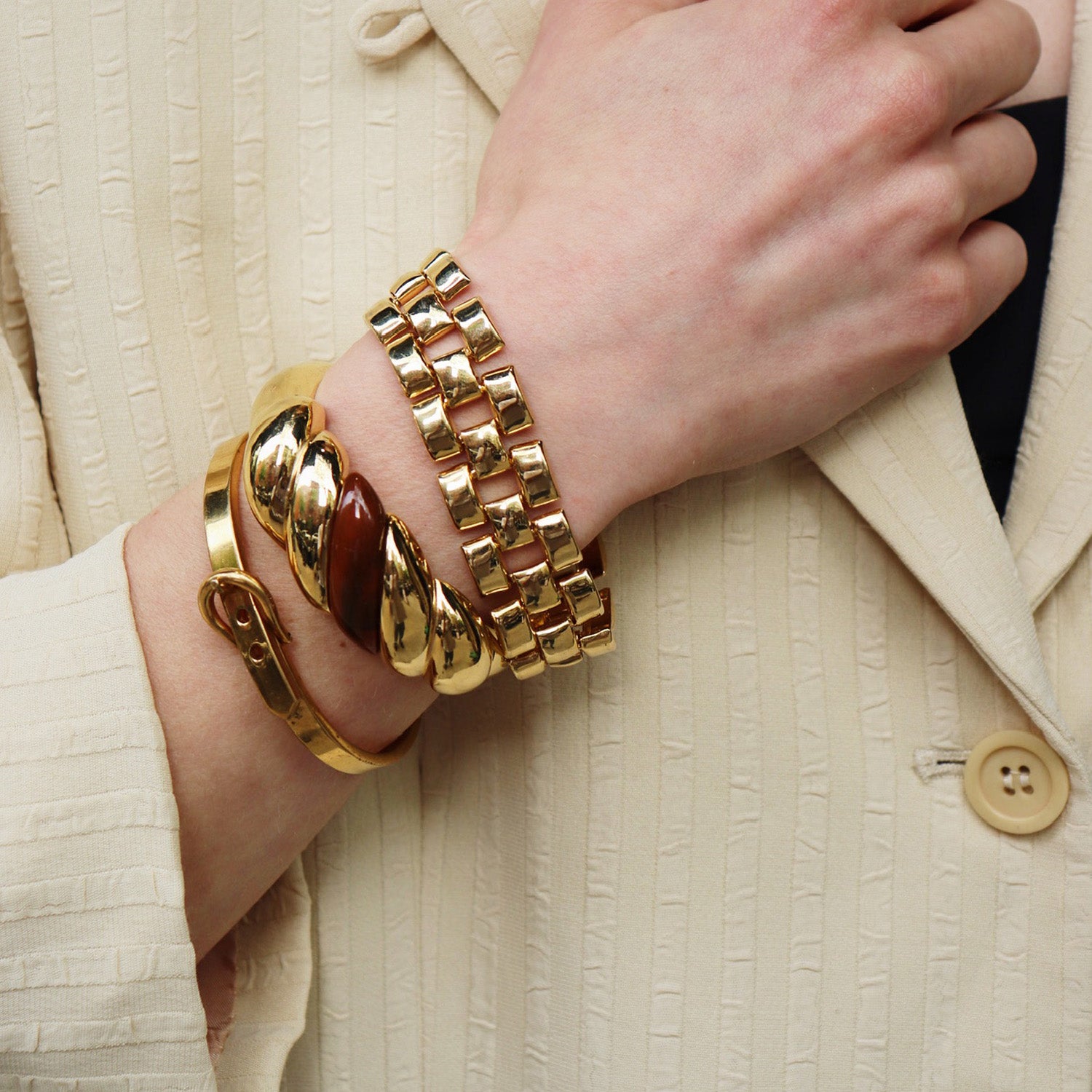 Vintage Goldtone Hinge Bracelet