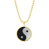 Yin Yang Everett Necklace - White Mother Of Pearl & Black Onyx