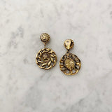 Vintage Circular Silhouette Clip On Earrings