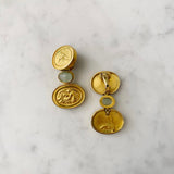 Vintage Gold Motif with Gemstone Clip On Earrings