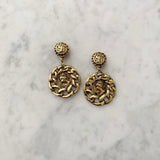 Vintage Circular Silhouette Clip On Earrings
