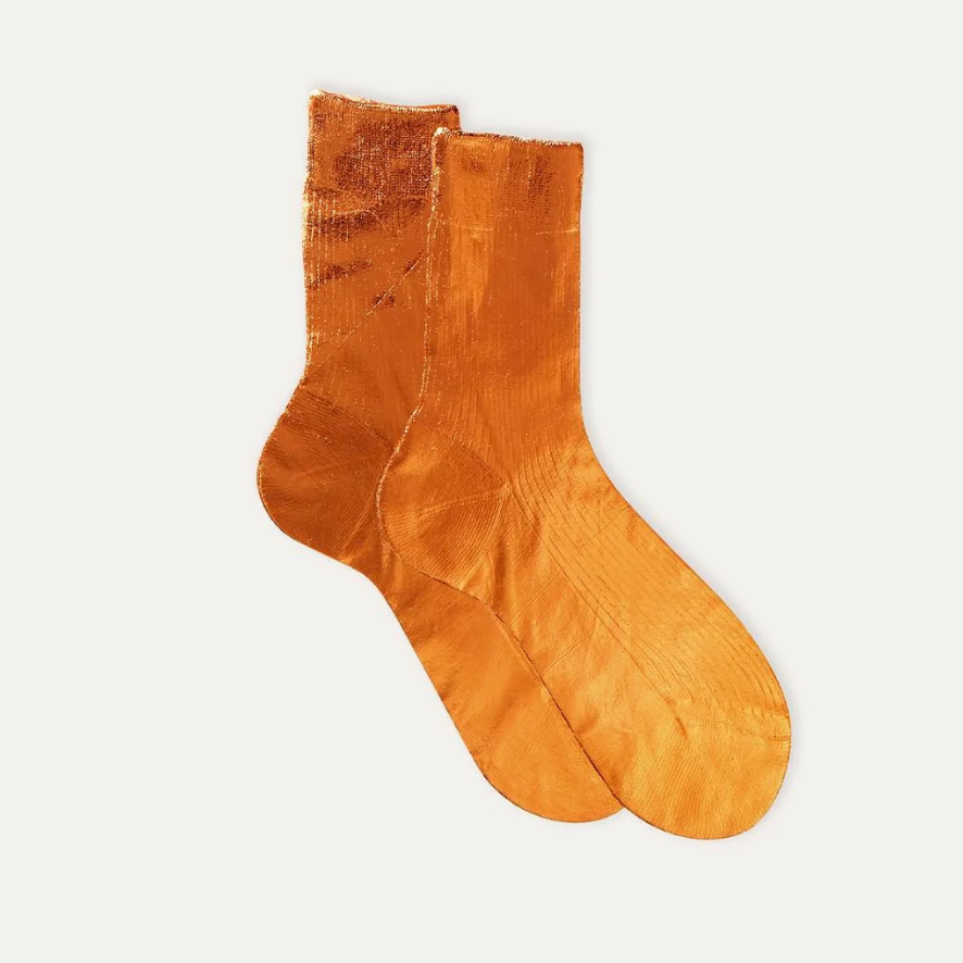 Maria La Rosa Metallic Ribbed Socks