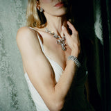 Vintage Crystal Flowers in Gunmetal Setting