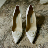 Vintage Sequin and Pearl Beaded Shoe Clips