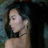 Vintage Mariam Haskell Goldtone Waterfall Chandelier Earrings