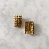 Vintage Gold Woven Clip On Earrings