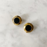 Vintage Givenchy Clip On Earrings with Black Stone Detail