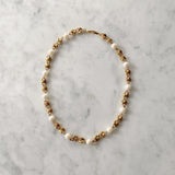 Vintage Gold Chain Necklace with Faux Pearls