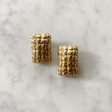 Vintage Gold Woven Clip On Earrings