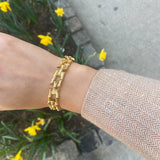 Vintage Gold Bamboo Motif Bracelet