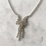 Vintage Rhinestone Necklace with Bow Detail