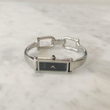 Vintage Silver Rectangular Face Gucci Watch