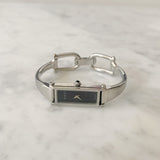 Vintage Silver Rectangular Face Gucci Watch