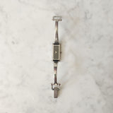 Vintage Silver Rectangular Face Gucci Watch