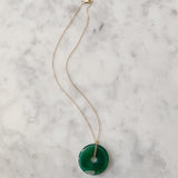 Beignet Necklace - Green Agate