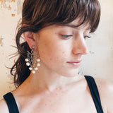 Vintage Pearl and Silver Chain Earrings