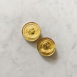 Vintage Gold Coin Clip-On Earrings