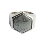 Beckham Ring, Sterling Silver set with Pyrite