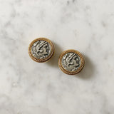 Vintage Gold & Silver Coin Clip-On Earrings