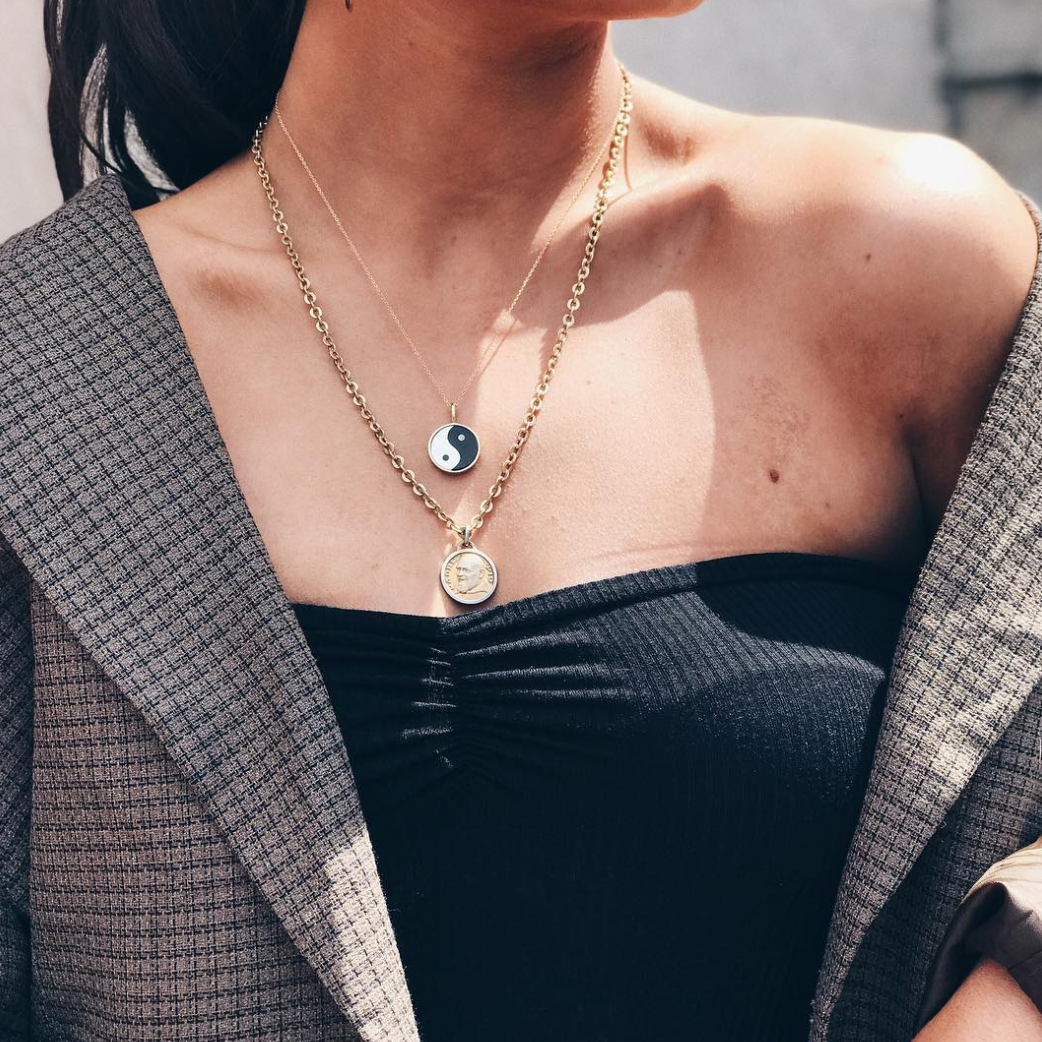 #BABESINTT: Yin Yang Everett Necklace - Cable Link Chain