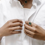 Samuel Mini Ring - Black Onyx/Malachite