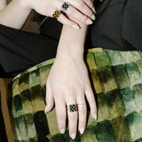 Samuel Mini Ring - Black Onyx/Malachite