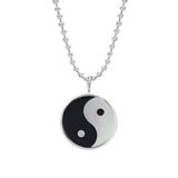 Yin Yang Everett Necklace - White Mother Of Pearl & Black Onyx