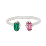Jordana Ring - Green Quartz and Seza Rhodolite