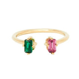 Jordana Ring - Green Quartz and Seza Rhodolite