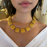 Vintage Givenchy Textured Gold Squares Necklace